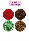 Uzun Boru Kesme Boncuk Çap 2mm Uzunluk 10 mm - 4 Renk - Toplam 80 Gram - BNC431