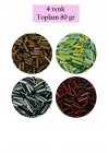 Uzun Boru Kesme Boncuk Çap 2mm Uzunluk 10 mm - 4 Renk - Toplam 80 Gram - BNC432