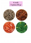 Uzun Boru Kesme Boncuk Çap 2mm Uzunluk 10 mm - 4 Renk - Toplam 80 Gram - BNC433