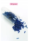Uzun Boru Kesme Boncuk Çap 2mm Uzunluk 10 mm - 60 Gram - Lacivert - BNC272