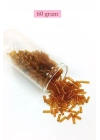 Uzun Boru Kesme Boncuk Çap 2mm Uzunluk 10 mm - 60 Gram - Şeffaf Gold - BNC293