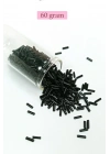 Uzun Boru Kesme Boncuk Çap 2mm Uzunluk 10 mm - 60 Gram - Siyah - BNC280