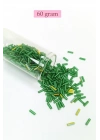 Uzun Boru Kesme Boncuk Çap 2mm Uzunluk 10 mm - 60 Gram - Yeşil - BNC295