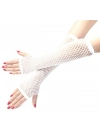 Uzun File Örgü Eldiven Beyaz Renk