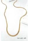 Uzun  İtalyan Çelik  Kolye-60cm - Altın