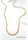 Uzun  İtalyan Çelik  Kolye-60cm - Altın