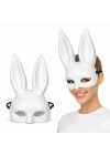 Uzun Kulaklı Beyaz Lüks Tavşan Maskesi