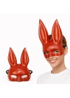 Uzun Kulaklı Kırmızı Lüks Tavşan Maskesi
