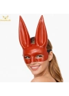 Uzun Kulaklı Kırmızı Lüks Tavşan Maskesi