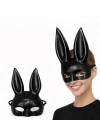 Uzun Kulaklı Siyah Lüks Tavşan Maskesi