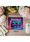Vaporwave Renklerde Kaset Tasarımlı Mousepad - 19x23 cm 2 mm Dikdörtgen İthal Baskılı Mouse Pad