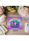 Vaporwave TV Tasarımı – Nostaljik Mouse Pad - 19x23 cm 2 mm Dikdörtgen İthal Baskılı Mouse Pad