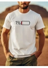 20/1 Penye Compack Sarj %1 Baskılı Oversize Bisiklet Yaka Kısa Kol Yazlık T-shirt - Beyaz -
