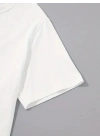 20/1 Penye Compack Sarj %1 Baskılı Oversize Bisiklet Yaka Kısa Kol Yazlık T-shirt - Beyaz -