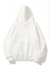 3 İplik Pamuklu   Kapşonlu Sweetshirt - Beyaz -