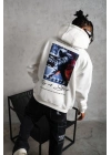 Astronot Baskılı Kapüşonlu Sweat - Beyaz -