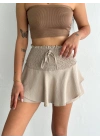Ayrobin Şortlu Etek - Bej -