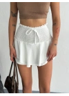 Ayrobin Şortlu Etek - Beyaz -