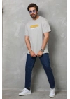 Basic Bisiklet Yaka Oversize T-Shirt - Gri -