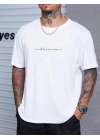 Baskılı Oversize T-Shirt - Beyaz -