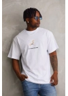 Baskılı Oversize T-Shirt - Beyaz -