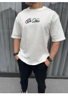 Baskılı Oversize T-Shirt - Beyaz -