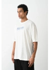 Baskılı Oversize T-Shirt - Beyaz -