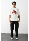 Baskılı Oversize T-Shirt - Beyaz -