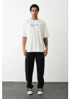Baskılı Oversize T-Shirt - Beyaz -