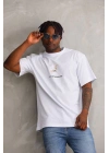 Baskılı Oversize T-Shirt - Beyaz -