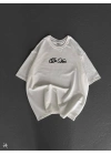 Baskılı Oversize T-Shirt - Beyaz -
