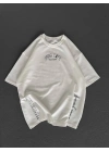 Baskılı Oversize T-Shirt - Beyaz -