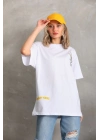 Baskılı Oversize T-Shirt - Beyaz -