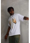 Baskılı Oversize T-Shirt - Beyaz -