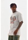 Baskılı Oversize T-Shirt - Gri -