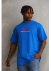 Baskılı Oversize T-Shirt - Mavi -