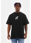 Baskılı Oversize T-Shirt - Siyah -