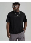 Baskılı Oversize T-Shirt - Siyah -