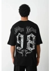 Baskılı Oversize T-Shirt - Siyah -