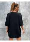 Baskılı Oversize T-Shirt - Siyah -