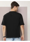 Baskılı Oversize T-shirt - Siyah -