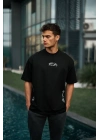 Baskılı Oversize T-Shirt - Siyah -