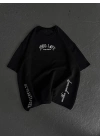 Baskılı Oversize T-Shirt - Siyah -