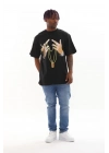 Baskılı Oversize T-Shirt - Siyah -
