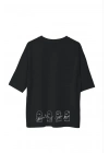 Bisiklet Yaka Baskılı Oversize T-Shirt - Siyah -
