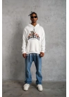 DANKES Baskılı Kapüşonlu Sweat - Beyaz -