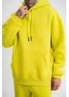 Double Oversize Kapşonlu Basic SweatShirt - Sarı -