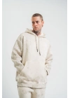 Double Oversize Kapşonlu Yıkamalı SweatShirt - Krem -