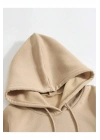 Düz Kapüşonlu Sweat - Bej -
