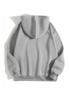 Düz Kapüşonlu Sweat - Boyalı Gri -